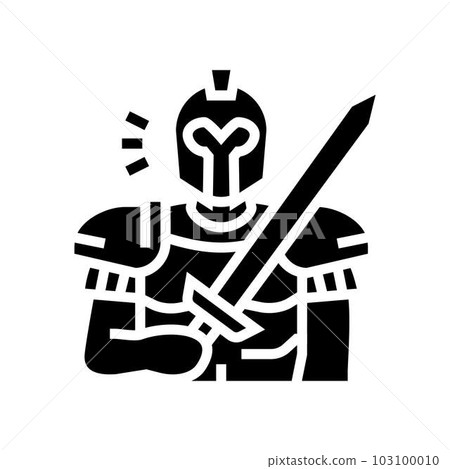 ares greek god mythology glyph icon vector illustration ares greek god mythology glyph icon vector illustration 103100010