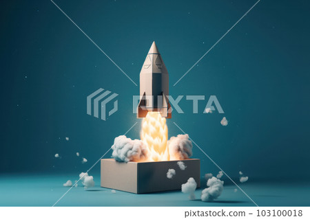 A group of kids build and launch their own cardboard rocket ship, inspiring creativity and teamwork. AI Generative A group of kids build and launch their own cardboard rocket ship, inspiring creativity and teamwork. AI Generative 103100018