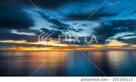 Dramatic sunset with clouds viewed from Hallett Cove Dramatic sunset with clouds viewed from Hallett Cove 103100113