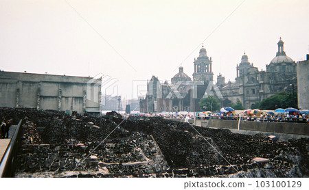 Mexico City Templo Mayor and Metropolitan Cathedral October 2003 103100129