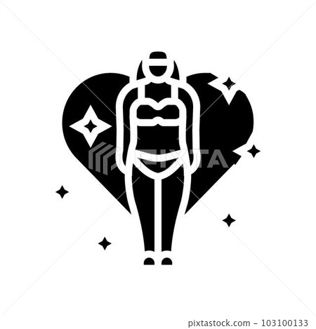 body positivity feminism woman glyph icon vector illustration 103100133