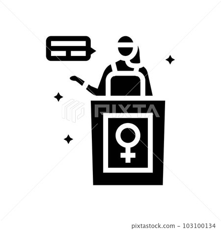feminist activist feminism woman glyph icon vector illustration 103100134