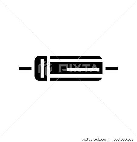 Diode Electronic Component Glyph Icon Vector - Stock Illustration 