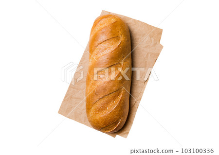 Fresh Homemade Whole Wheat Bread. bread on napkin isolated on white background, fresh bread top view Fresh Homemade Whole Wheat Bread. bread on napkin isolated on white background, fresh bread top view 103100336