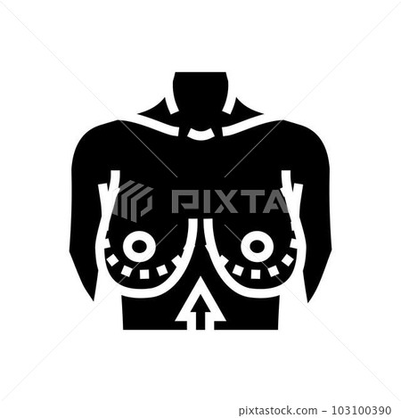 breast lift surgery glyph icon vector illustration 103100390