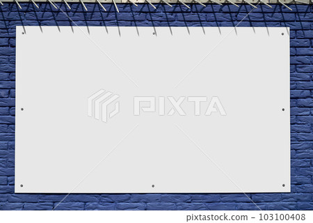 Textured blue bricks wall and blank frame Textured blue bricks wall and blank frame 103100408