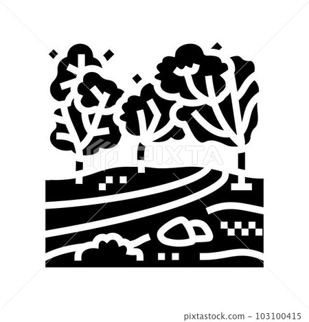 park autumn autumn season glyph icon vector illustration 103100415