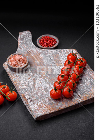 Knife, fork and cutting board, salt, pepper and other ingredients Knife, fork and cutting board, salt, pepper and other ingredients 103100663