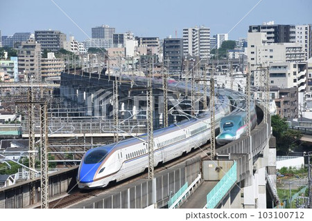 JR East Shinkansen Oji Station north side overhead view from Train View Spot Hotel 103100712