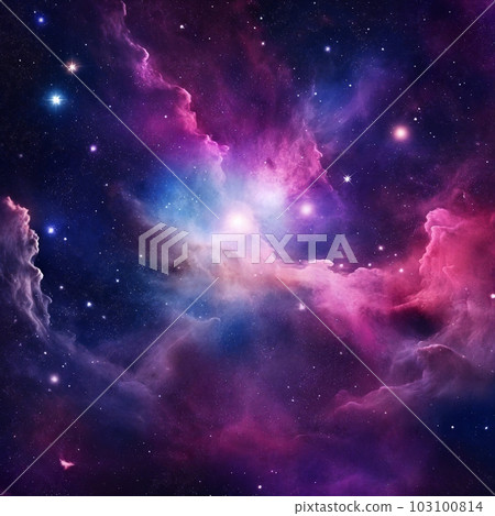 Outer space with a cosmic nebula.. AI Generative 103100814