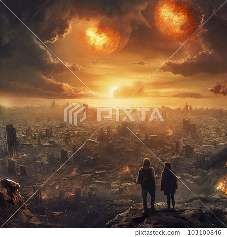 When the end of the world came to earth. AI Generative 103100846