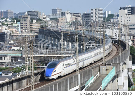 JR East Shinkansen Oji Station north side - Stock Photo 