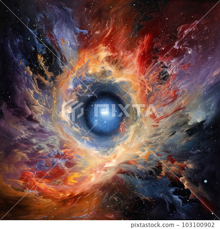 The birth of the universe from the big bang. AI Generative The birth of the universe from the big bang. AI Generative 103100902