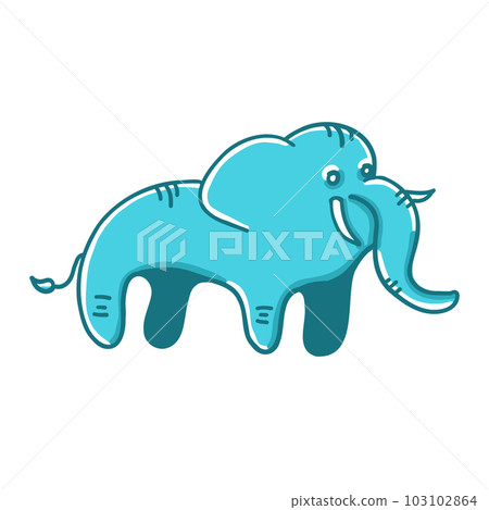 Elephant in cartoon flat style Elephant in cartoon flat style 103102864