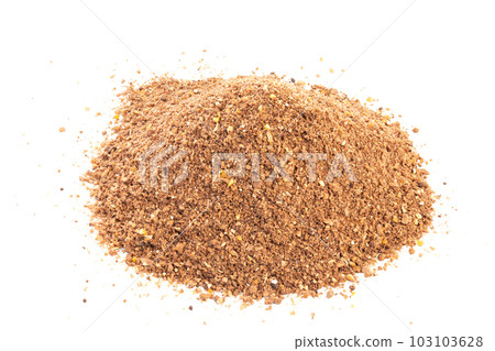 Seasoning for cooking. Hill of spices on a white background. 103103628