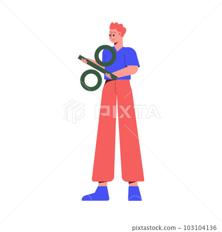 Sale with Man Character Holding Percentage Sign Shopping and Making Purchase Vector Illustration Sale with Man Character Holding Percentage Sign Shopping and Making Purchase Vector Illustration 103104136