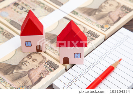 A wad of money, a house, and a checklist A wad of money, a house, and a checklist 103104354