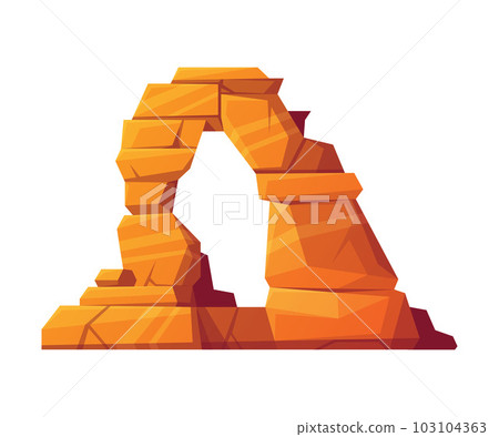 Rock and Stone Boulder Stack as Desert Landscape Element Vector Illustration 103104363