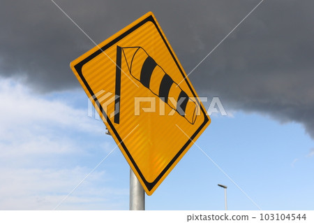 Road sign (Caution for crosswinds) Road sign (Caution for crosswinds) 103104544