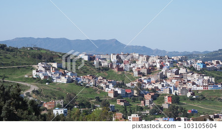 Suburbs near african Chefchaouen city in Morocco Suburbs near african Chefchaouen city in Morocco 103105604