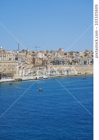 View of european Valletta capital city of Malta - vertical 103105609