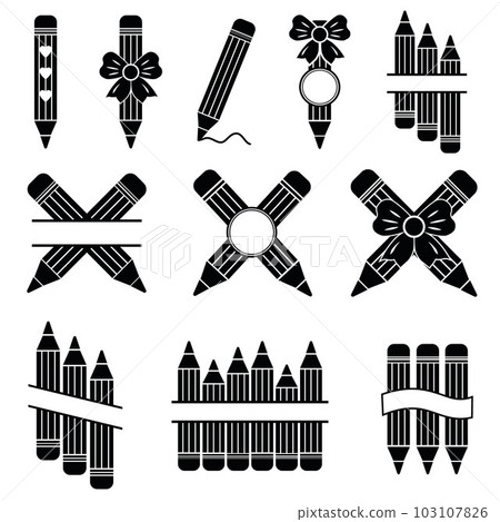pencil icon in fashionable flat style, vector pencil icon, vector illustration stencil pencil icon in fashionable flat style, vector pencil icon, vector illustration stencil 103107826