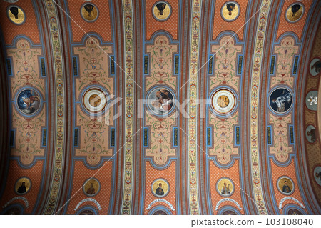 Frescoes on the ceiling of the church of St. Aloysius in Travnik, Bosnia and Herzegovina 103108040