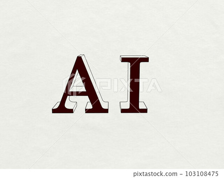 AI image simple 3D logo 103108475