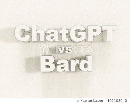 chatGPT vs Bard 圖像簡單的 3d 標誌 103108640