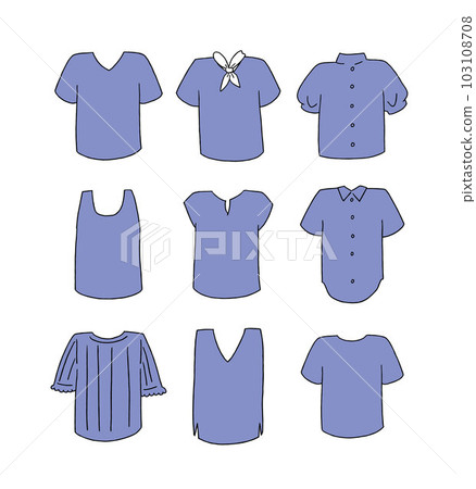 插圖集藍色短袖衣服 插圖集藍色短袖衣服 103108708