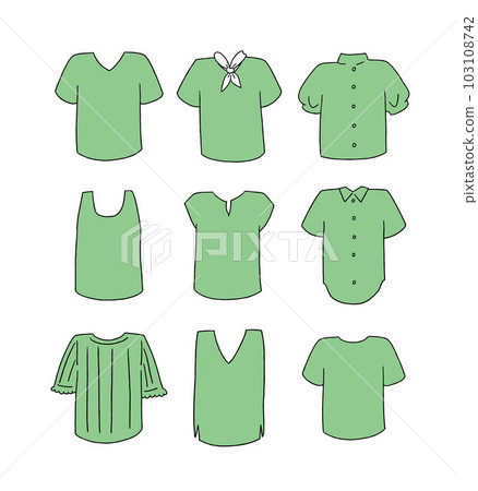 插畫套綠色短袖衣服 插畫套綠色短袖衣服 103108742