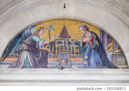 Annunciation of the Virgin Mary, Basilica della Santissima Annunziata (Basilica of the Annunciation) is a Roman Catholic minor basilica in Florence, Italy, the mother church of the Servite order Annunciation of the Virgin Mary, Basilica della Santissima Annunziata (Basilica of the Annunciation) is a Roman Catholic minor basilica in Florence, Italy, the mother church of the Servite order 103108813