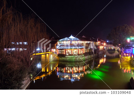 Chinese water village Xitang in Zhejiang Province, China Chinese water village Xitang in Zhejiang Province, China 103109048