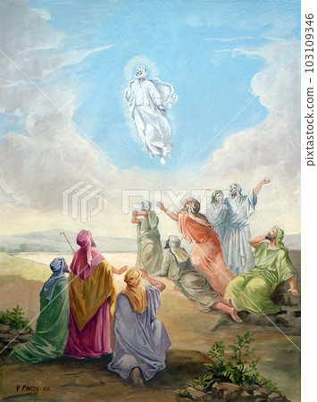 Transfiguration of Christ fresco in parish church of the Holy Trinity in Krasic, Croatia Transfiguration of Christ fresco in parish church of the Holy Trinity in Krasic, Croatia 103109346