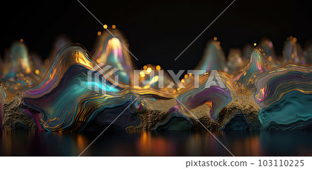 Metallic golden swirls morphing abstract fluid art Metallic golden swirls morphing abstract fluid art 103110225