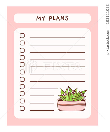 Cute to do list template with floral element 103111058
