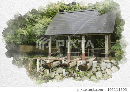 佐賀縣伊万里市水彩風格的伊万里大川內山輕薄小屋 佐賀縣伊万里市水彩風格的伊万里大川內山輕薄小屋 103111803