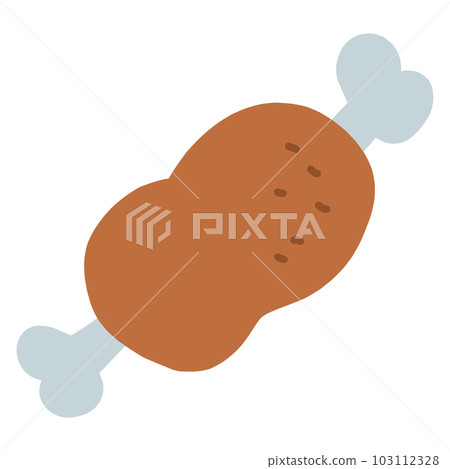 骨頭上有肉的卡通手繪插畫 骨頭上有肉的卡通手繪插畫 103112328