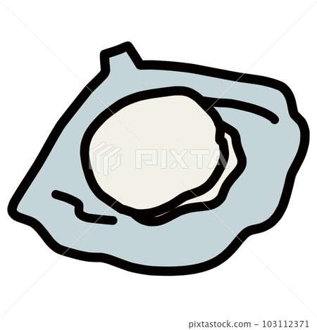 A simple color illustration of a scallop on a shell 103112371