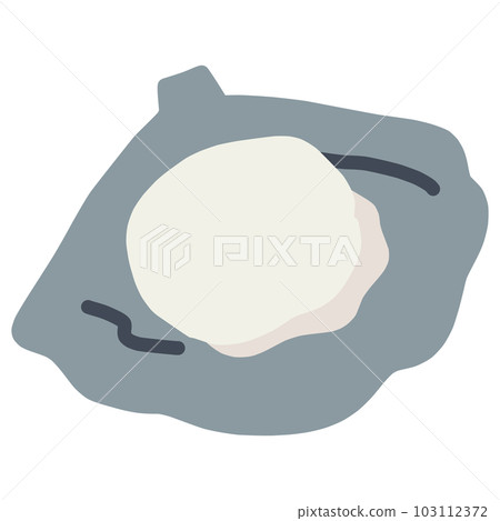 A simple color illustration of a scallop on a shell A simple color illustration of a scallop on a shell 103112372