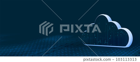 Cloud technology. Integrated digital web concept background 103113313