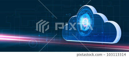 Cloud technology. Integrated digital web concept background 103113314