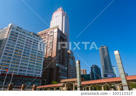 Taiwan Taipei City Skyscrapers in front of Taipei Station Taiwan Taipei City Skyscrapers in front of Taipei Station 103113327