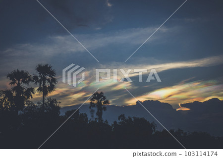 A Rare Look at an Iridescent Cloud. fire rainbows or rainbow clouds. Iridescent Pileus Cloud colorful optical phenomenon sky 103114174