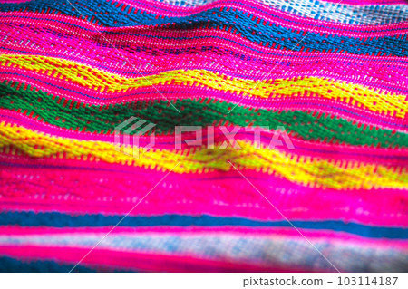 colorful thai handcraft peruvian style rug surface old vintage torn conservation Made from natural materials 103114187