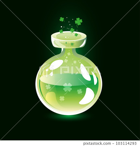 green good luck potion with clover as for patricks day green good luck potion with clover as for patricks day 103114293