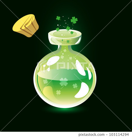 green good luck potion with clover as for patrick's day cork green good luck potion with clover as for patrick's day cork 103114294