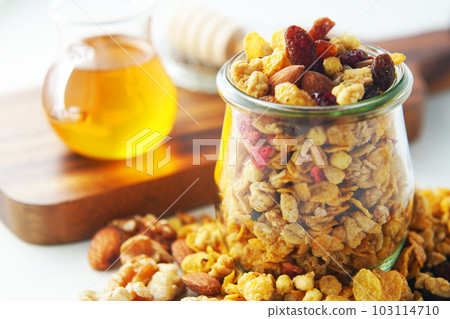 fruit granola and honey fruit granola and honey 103114710