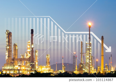 Oil gas refinery or petrochemical plant with concept of business. 103114867