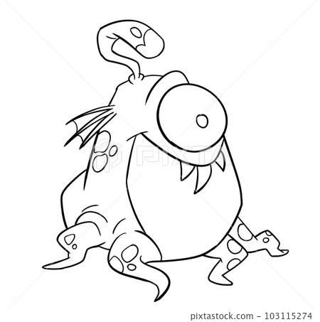 2 little mushroom cute coloring pages. Cute Plants page for coloring book bundle concept.Isolated on white background. 103115274